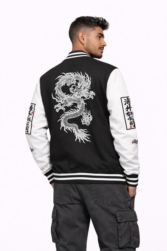 Black and White Letterman Jacket