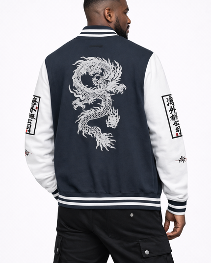 Navy Letterman Jacket