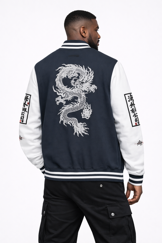 Navy Letterman Jacket