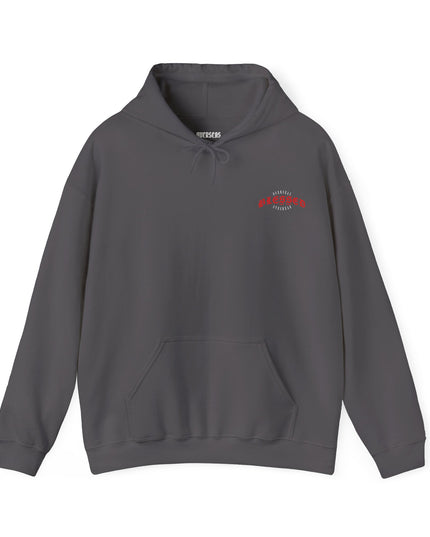 Blessed Angel Graphic Hoodie — Gothic Red Script Streetwear